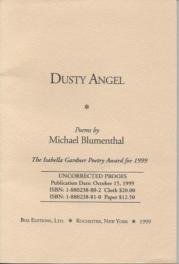 Item #1424 DUSTY ANGEL. Michael Blumenthal.
