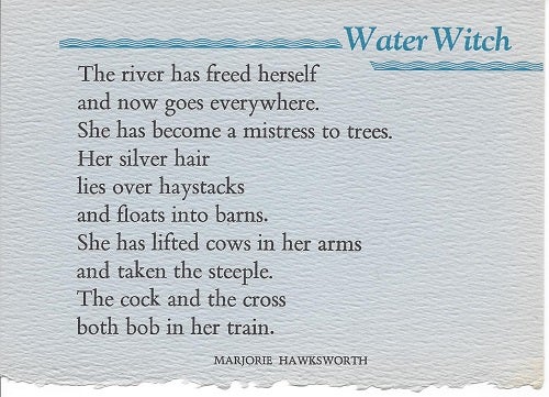 Item #4611 WATER WITCH. (Broadside.). Marjorie Hawksworth.