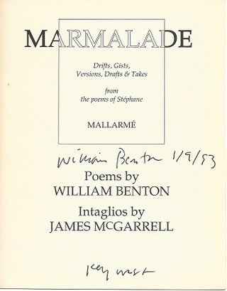 Item #5552 MARMALADE. William Benton, James McGarrell