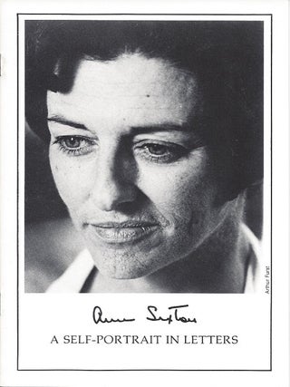 Item #6117 A SELF-PORTRAIT IN LETTERS. (Prospectus.). Anne Sexton