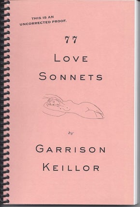 Item #6226 77 LOVE SONNETS. Garrison Keillor
