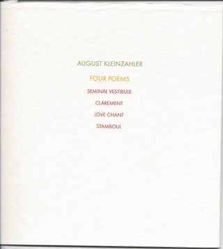 Item #6351 FOUR POEMS. August Kleinzahler