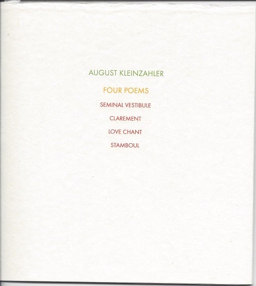 Item #6351 FOUR POEMS. August Kleinzahler.