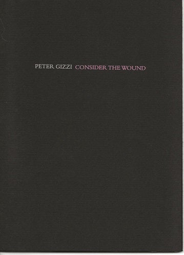 Item #6981 CONSIDER THE WOUND. Peter Gizzi.