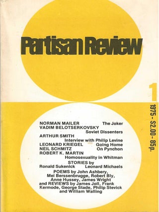 Item #7077 PARTISAN REVIEW 1 (1975). Robert Bly, John Ashbery