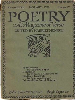 "For Amy Lowell" in POETRY: A MAGAZINE OF VERSE. Countee Cullen.