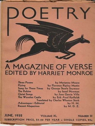 POETRY: A MAGAZINE OF VERSE. Marianne Moore.