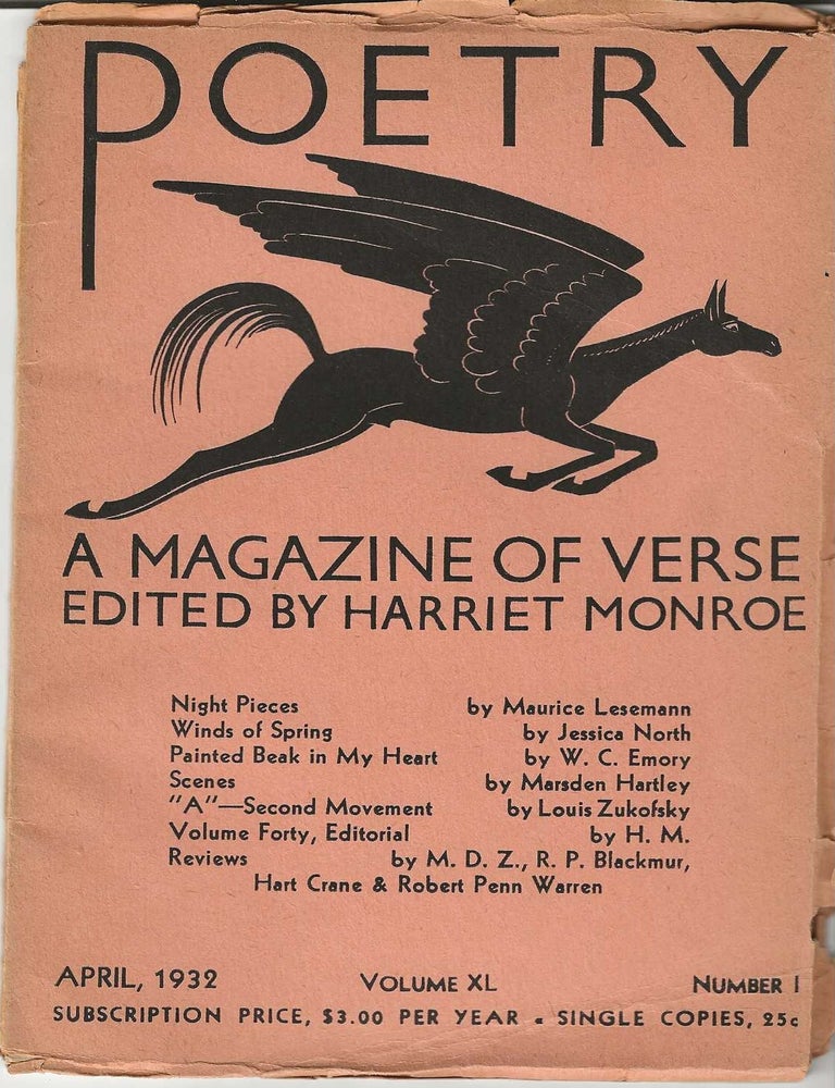 Item #7134 POETRY: A MAGAZINE OF VERSE. Louis Zukofsky, May Sarton.